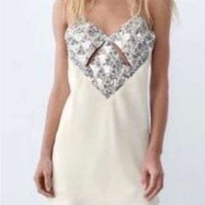 Zara Satin Effect Sequined Mini Dress Size XL